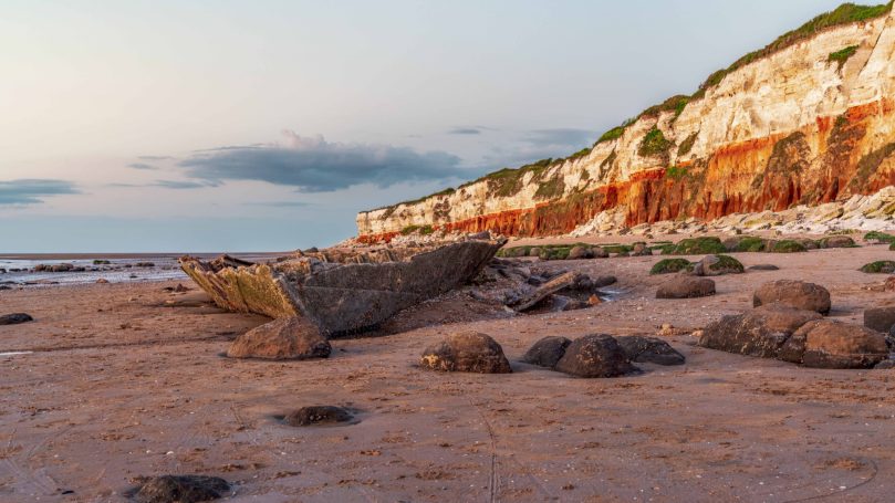 Hunstanton cliffs with their lines of red stone