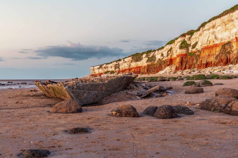 The red stripped cliffs at Hunstanton