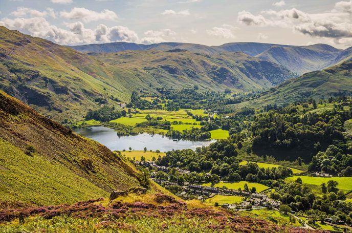 Looking down to Ullswater lake from Glenridding