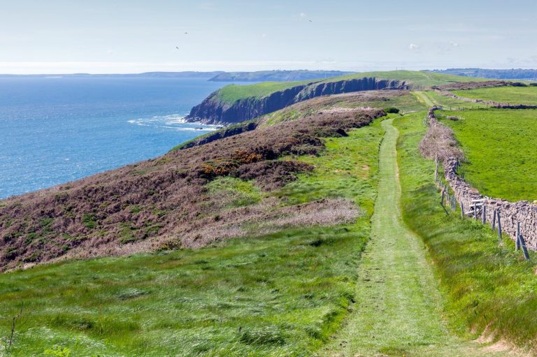 Coastal path headed towards Caldey Island on the Pembrokeshire Coast path