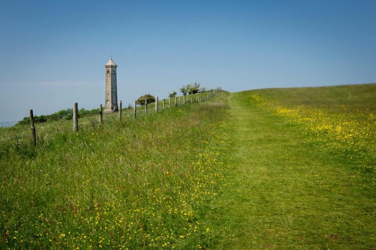 Tyndale Monument on top of the hill on the Cotswold Way