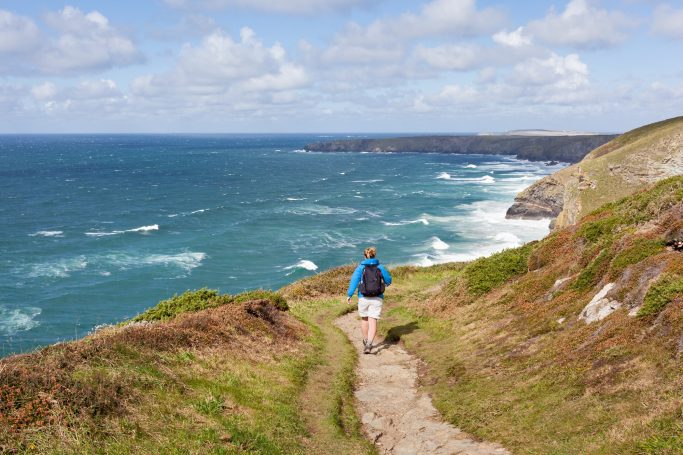 walker on South West Coast Path