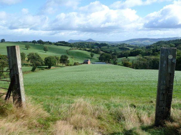 Landscape over mountains on Glyndwr's Way