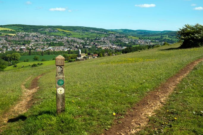 View over the Stroud valley from Cotswold way