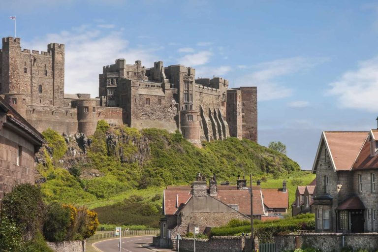 Bamburgh Castle, from the town