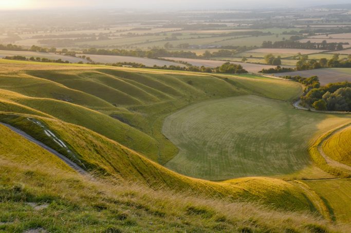 View over the mountains near Uffington