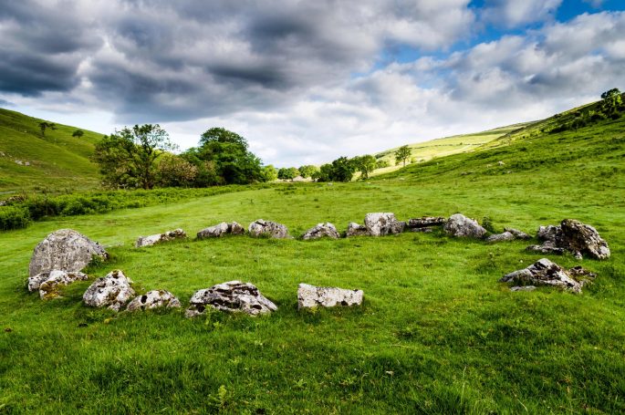 Circle of stones near the river Wharfe