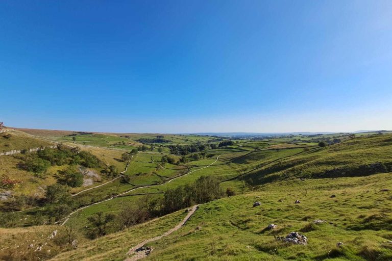 Pennine way path leading up mountainside