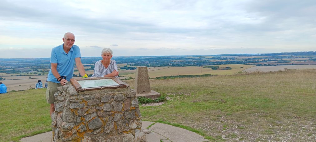 Walkers at the top of Ivinghoe Beacon 