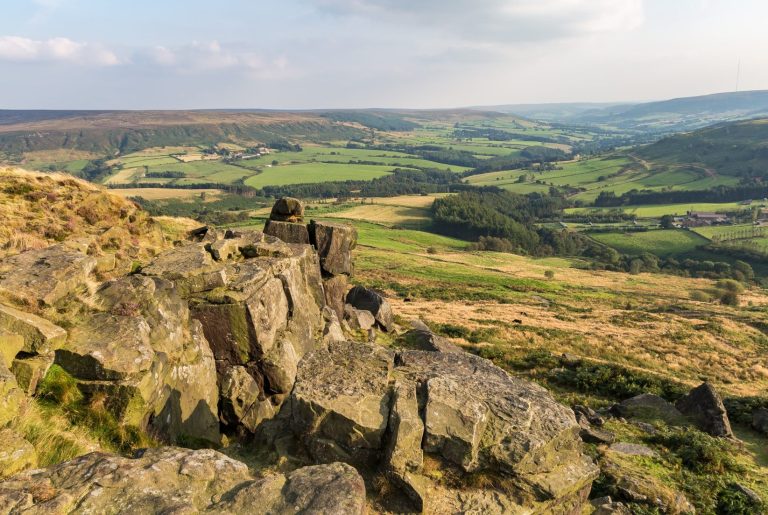View over the North Yorkshire National park from Wainstones