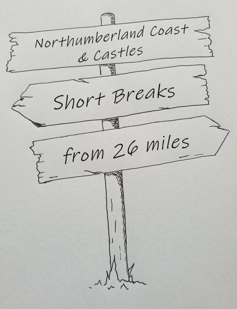 Hand drawn sign post showing the South Downs Way west section