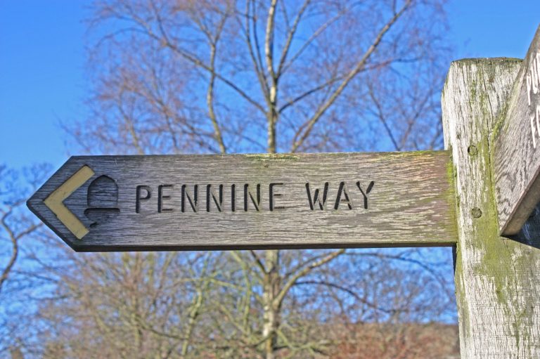 Pennine Way wooden sign post