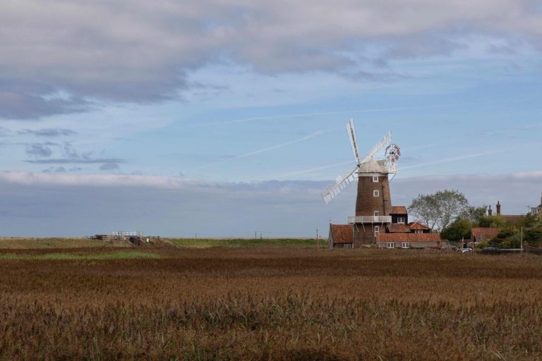 Windmill looking over the marsh land at Cley-next-the-Sea