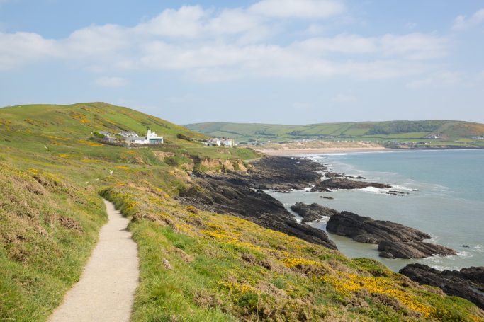 Coast path going into the distance to Croyde