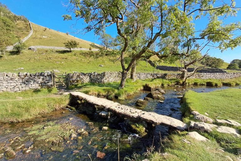 Stone bridge over brook 